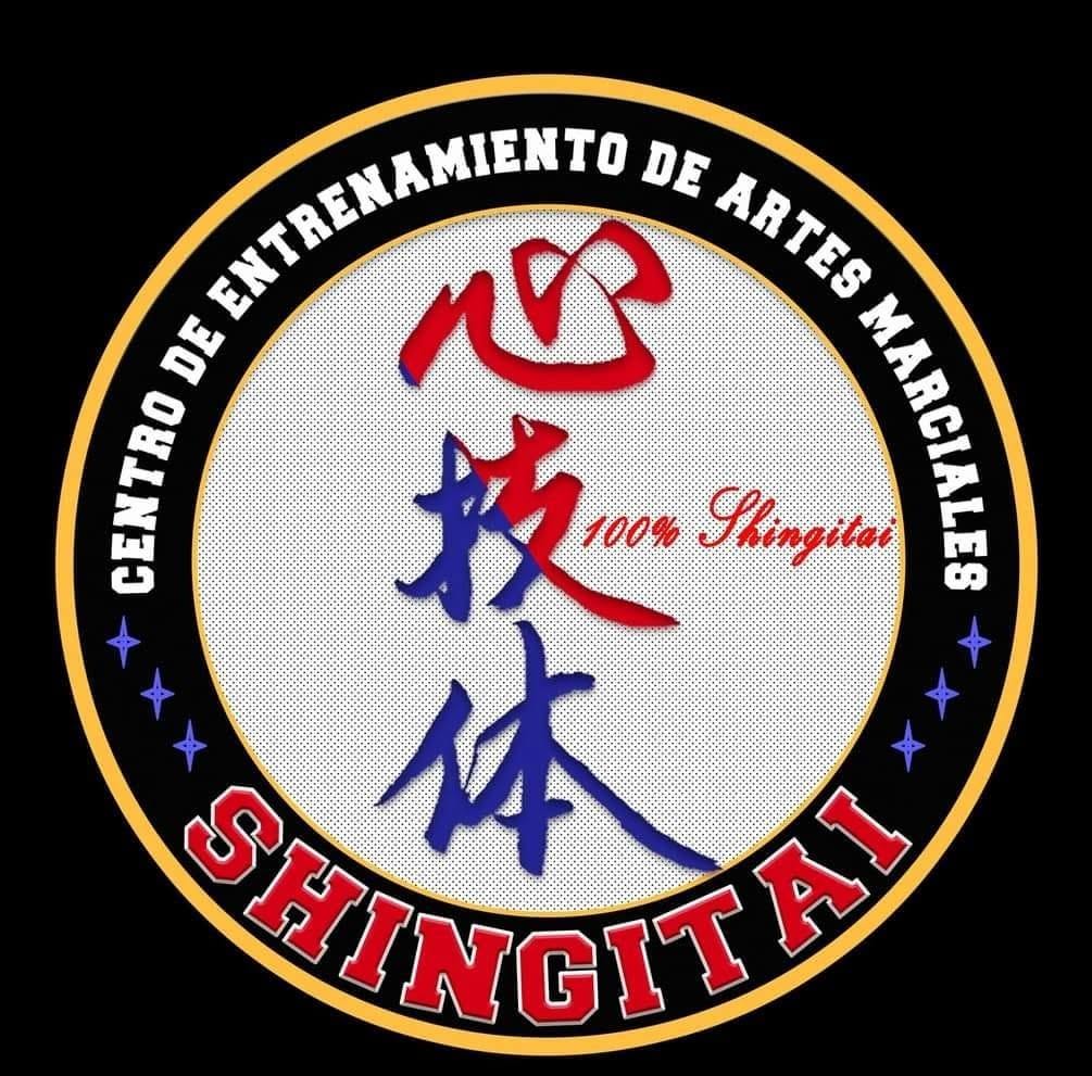 Escudo oficial SHINGITAI — Centro de Entrenamiento de Artes Marciales con kanji Shin Gi Tai
